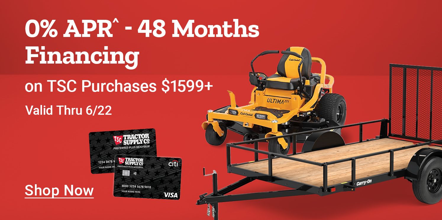 0% APR^ - 48 Months Financing on TSC Purchases $1599+. Valid thru 6/22. Shop Now