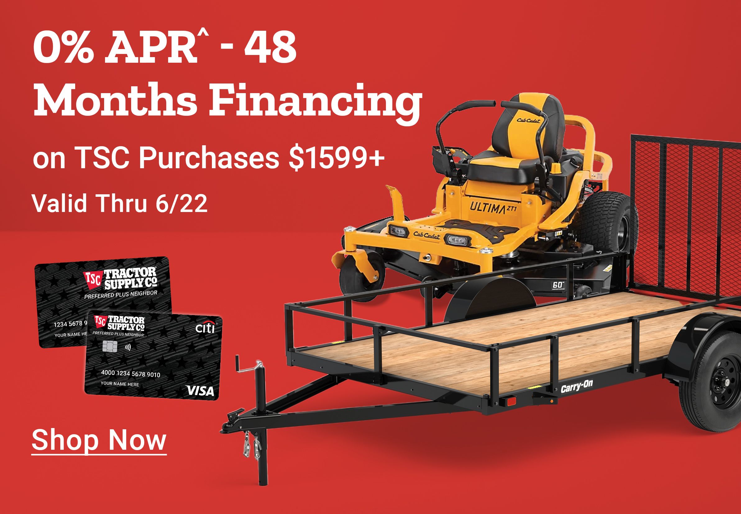 0% APR^ - 48 Months Financing on TSC Purchases $1599+. Valid thru 6/22. Shop Now