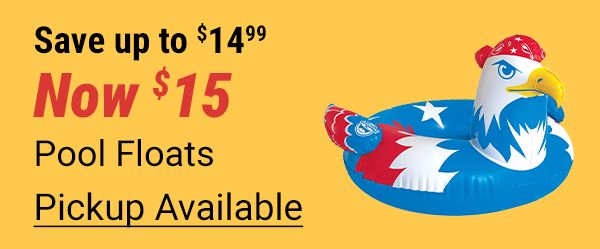 Was 17 dollars and 99 cents. Now 10 dollars. First Class pool noodles. Red textured foam pool noodle displayed on a yellow background. In-store only.