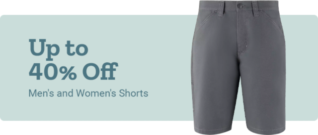 Up to 40 Percent Off Men's and Women's Shorts.