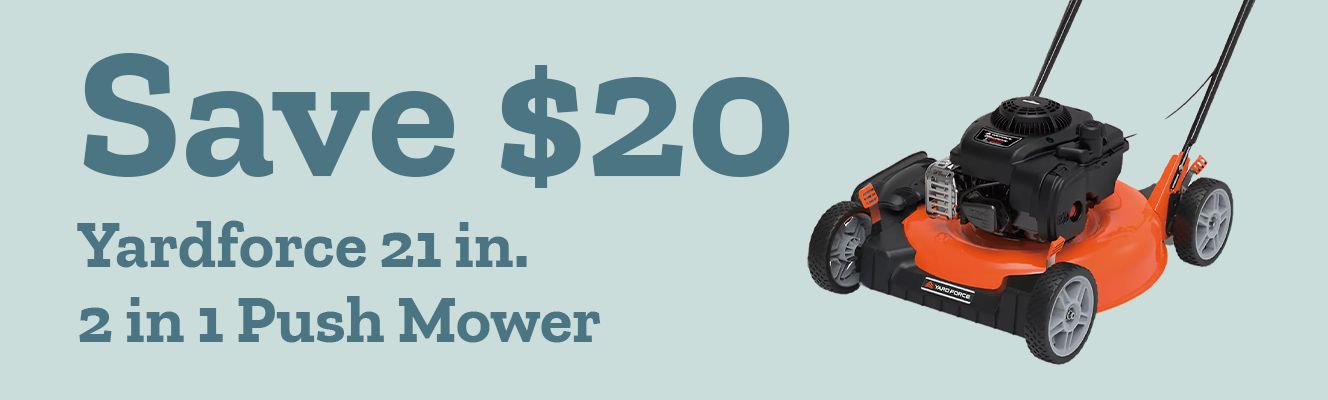 Save $20 on Yardforce 21 in. 2 in 1 Push Mower.