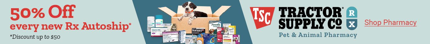 Tractor Supply Co RX, Pet and Animal Pharmacy. 50% Off every new Rx Autoship** Discount up to $50. Shop pharmacy.