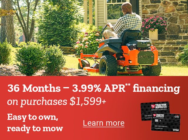36 Months, 3.99% APR** financing on purchases $1,599+