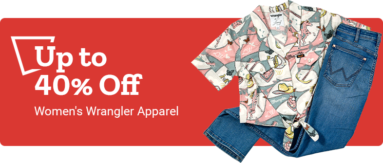 Up to 40% Off Women's Wrangler Apparel. Online Only.