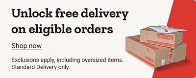 Unlock free delivery on eligible orders. Exclusions apply, including oversized items. Standard Delivery only.
