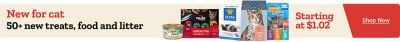 New for cats at Tractor Supply. Shop more than 50 new cat treats, food, and litter products, starting at $0.69. Image shows a variety of cat food and treat brands, including Nulo, Tastefuls, Sheba, and Friskies Lil' Soups. Shop Now.