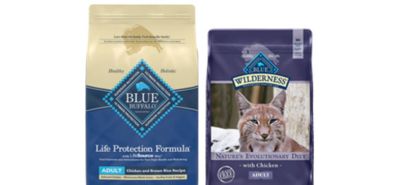 Blue Buffalo 34lb. Dry Dog Food & 11-12lb. Cat Food