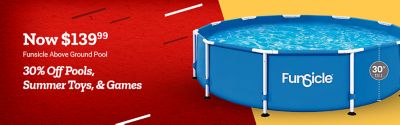 Funsicle Above Ground Pool now $139.99. Save 30% on pools, summer toys, and games.