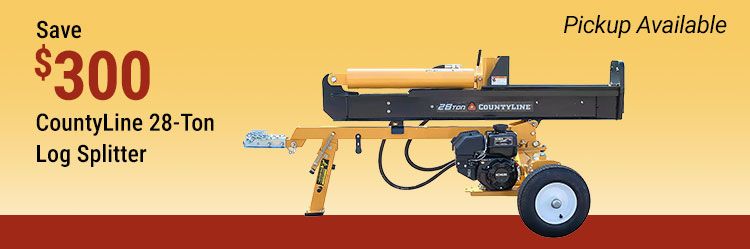 CountyLine 28-Ton Log Splitter, save 300. Pickup available.