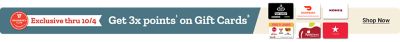 Neighbor's Club Rewards members earn 3x points on select gift cards, including Foot Locker, DoorDash, T.J. Maxx, restaurants, Applebee's, and Macy's. Exclusive through October 4.