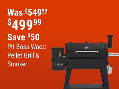 Save $50 on the Pit Boss Wood Pellet Grill & Smoker, now $499.99, reduced from $549.99.