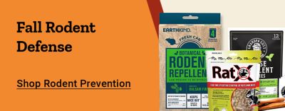 Fall Rodent Defense: Shop rodent prevention products, including rat traps, botanical rodent repellents, mouse repellents, and other pest control solutions.