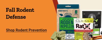 Fall Rodent Defense: Shop rodent prevention products, including rat traps, botanical rodent repellents, mouse repellents, and other pest control solutions.
