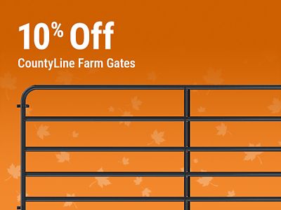 Save 10% on CountyLine farm gates for livestock, fencing, and agricultural use.